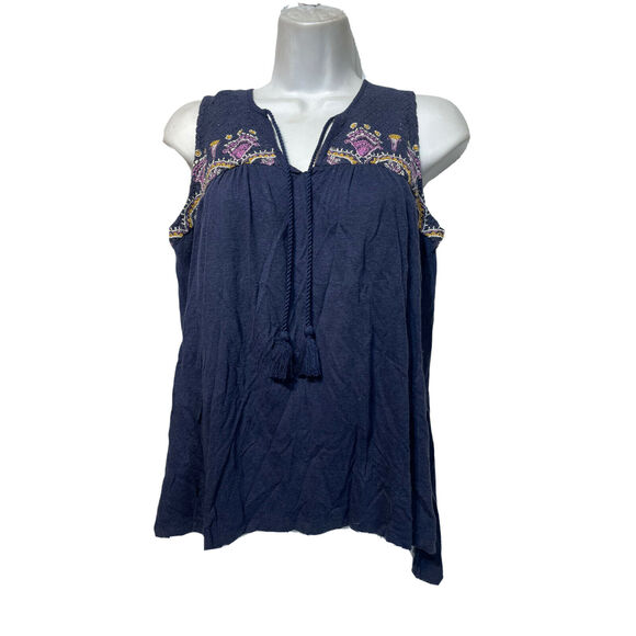 akemi kin crochet sleeveless floral tunic top Size M - Picture 1 of 7